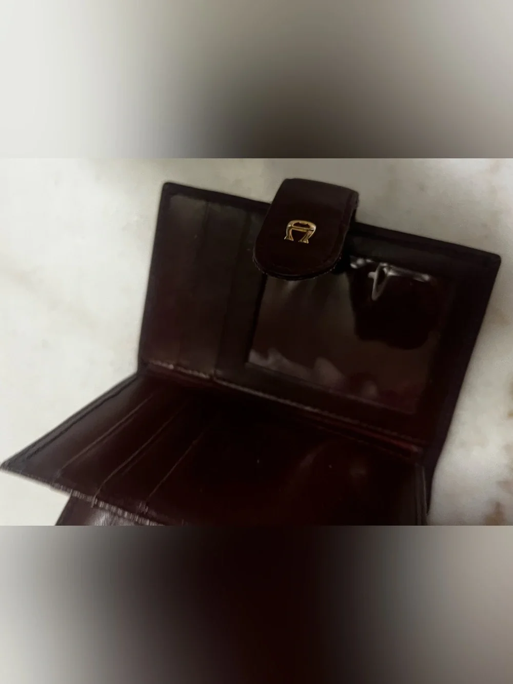 Vintage 80’s/ 90’s Etienne Aigner Oxblood Leather  Wallet Snap Closure